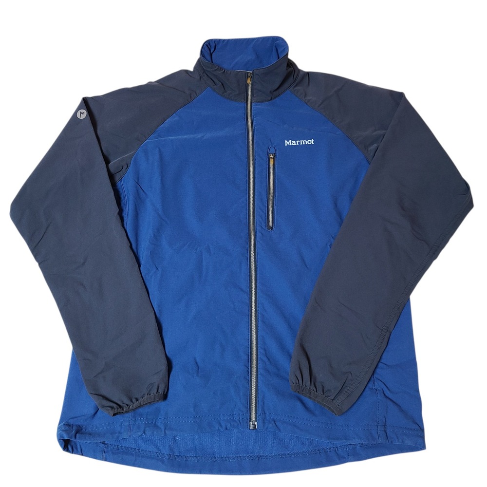 Marmot Softshell Bero M3 Jacket Mens Large Blue Full Zip Hiking